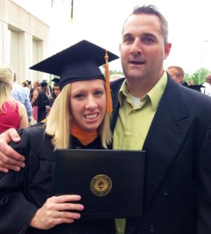 NKU DNP grad Rachel at MSN graduation ceremony