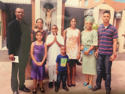 Onyinye Uwolloh with her family